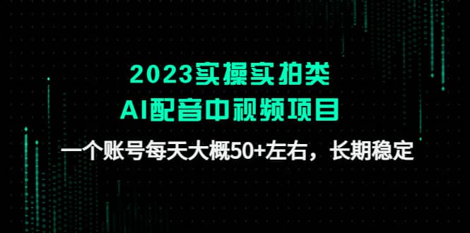2023实操实拍类AI配音中视频项目，一个账号每天大概50+左右，长期稳定-互创学社