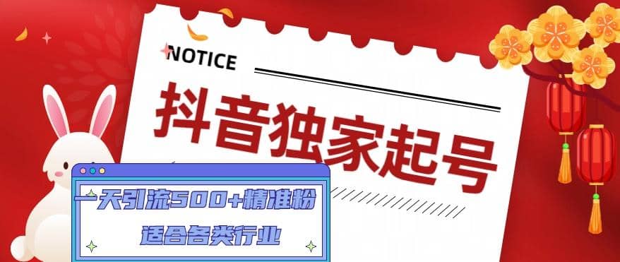 抖音独家起号，适合各类行业（9节视频课）-互创学社