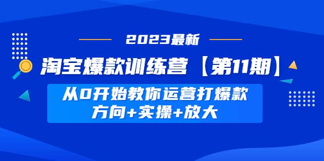 淘宝爆款训练营【第11期】 从0开始教你运营打爆款，方向+实操+放大-互创学社