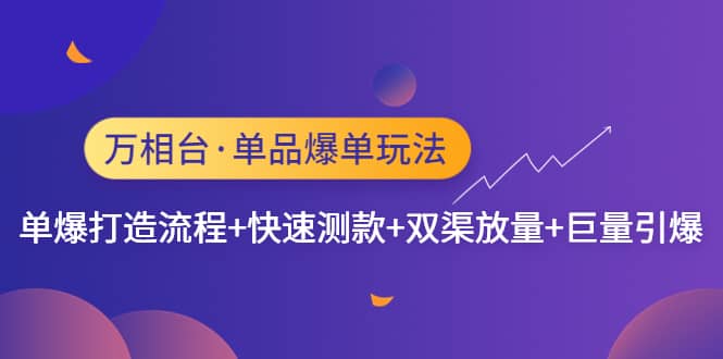 万相台·单品爆单玩法，单爆打造流程+快速测款+双渠放量+巨量引爆-互创学社