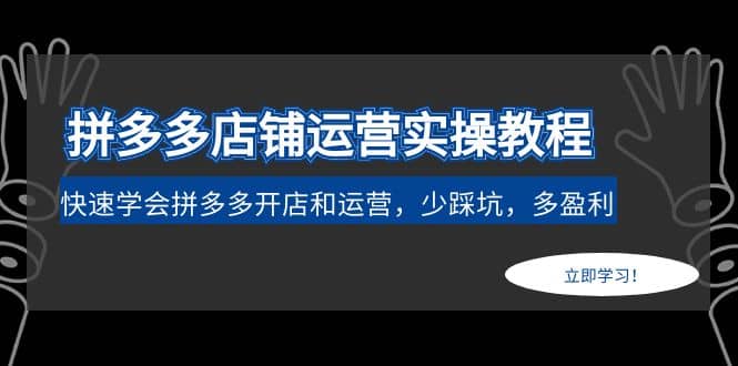 拼多多店铺运营实操教程：快速学会拼多多开店和运营，少踩坑，多盈利-互创学社