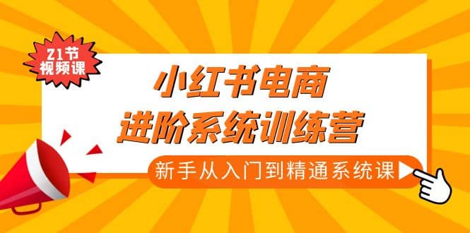 小红书电商进阶系统训练营：新手从入门到精通系统课（21节视频课）-互创学社