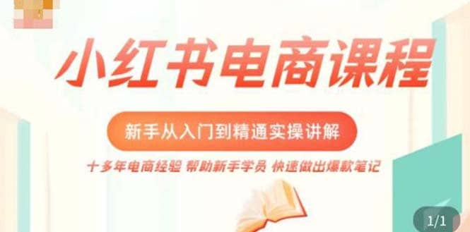 小红书电商新手入门到精通实操课，从入门到精通做爆款笔记，开店运营-互创学社