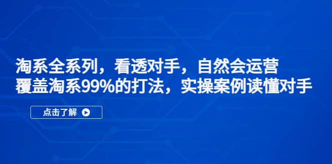 淘系全系列，看透对手，自然会运营，覆盖淘系99%·打法，实操案例读懂对手-互创学社