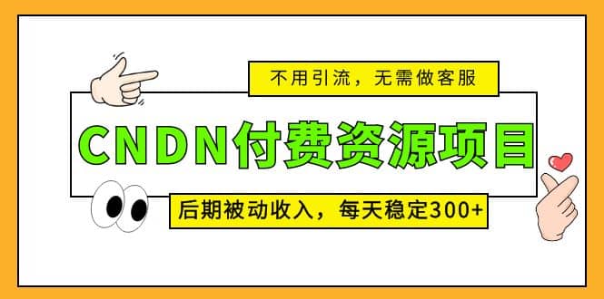 CNDN付费资源项目，不用引流，无需做客服，后期被动收入-互创学社