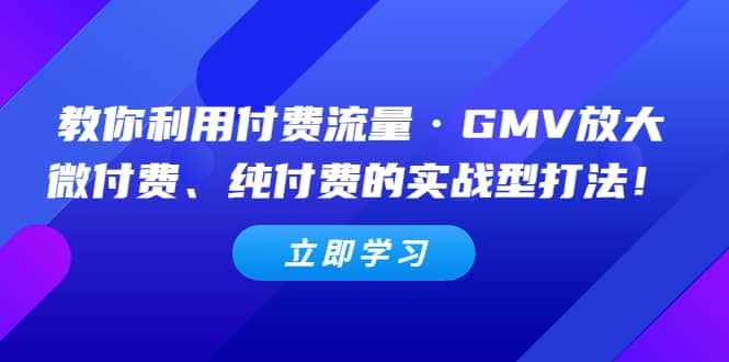 教你利用付费流量·GMV放大，微付费、纯付费的实战型打法-互创学社
