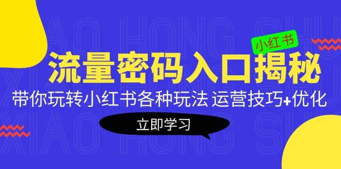 小红书流量密码入口揭秘：带你玩转小红书各种玩法 运营技巧+优化-互创学社