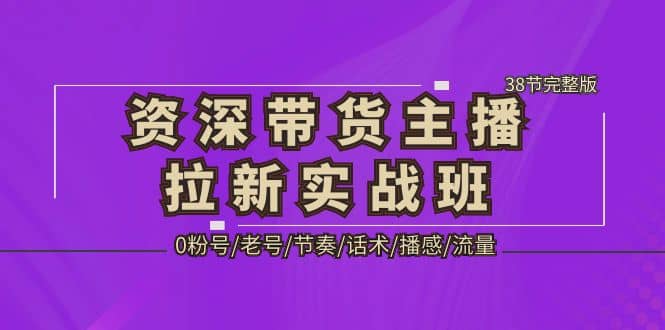 资深·带货主播拉新实战班，0粉号/老号/节奏/话术/播感/流量-38节完整版-互创学社