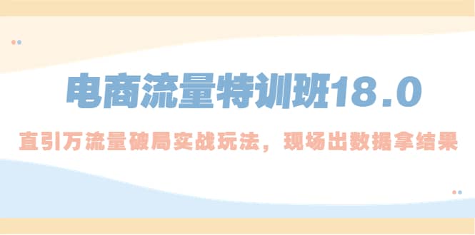 电商流量特训班18.0，直引万流量破局实操玩法，现场出数据拿结果-互创学社