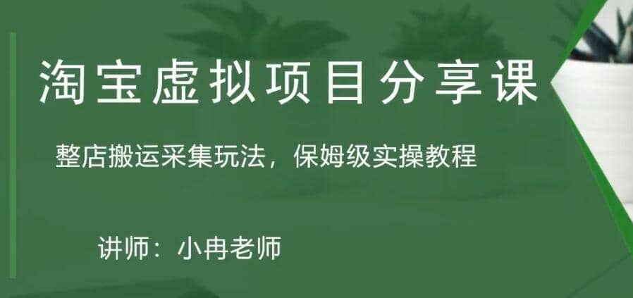 淘宝虚拟整店搬运采集玩法分享课：整店搬运采集玩法，保姆级实操教程-互创学社