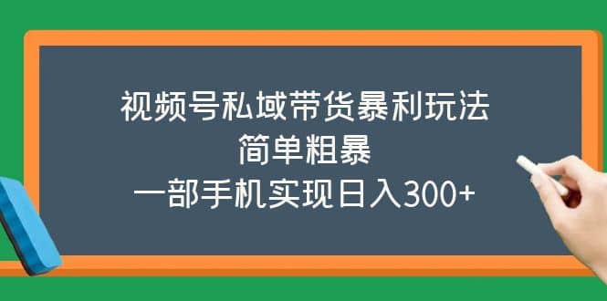 视频号私域带货暴利玩法，简单粗暴-互创学社