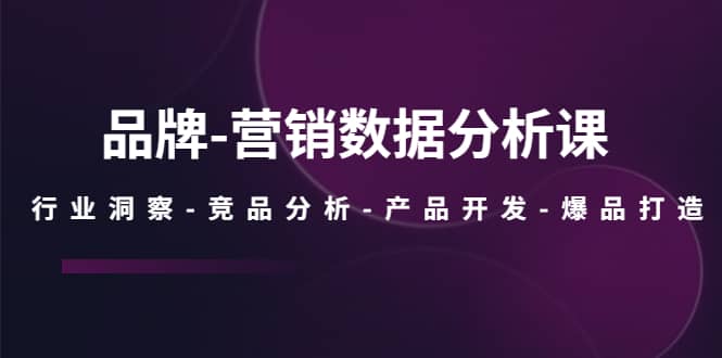 品牌-营销数据分析课，行业洞察-竞品分析-产品开发-爆品打造-互创学社