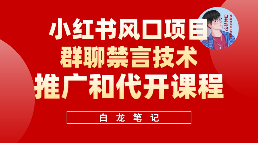 小红书风口项目日入300+，小红书群聊禁言技术代开项目，适合新手操作-互创学社