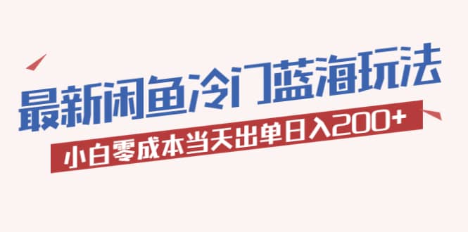 2023最新闲鱼冷门蓝海玩法，小白零成本当天出单日入200+-互创学社