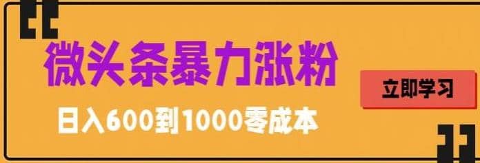 微头条暴力涨粉技巧搬运文案就能涨几万粉丝，简单0成本，日赚600-互创学社
