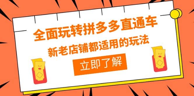 全面玩转拼多多直通车，新老店铺都适用的玩法（12节精华课）-互创学社