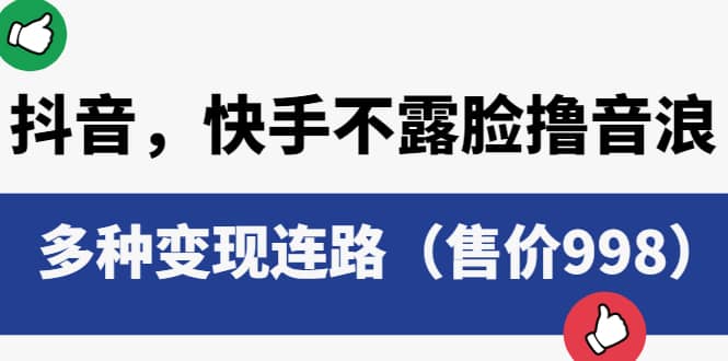 抖音，快手不露脸撸音浪项目，多种变现连路（售价998）-互创学社