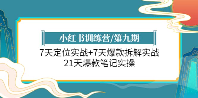 小红书训练营/第九期：7天定位实战+7天爆款拆解实战，21天爆款笔记实操-互创学社