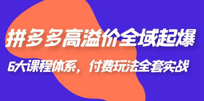 拼多多-高溢价 全域 起爆，6大课程体系，付费玩法全套实战-互创学社