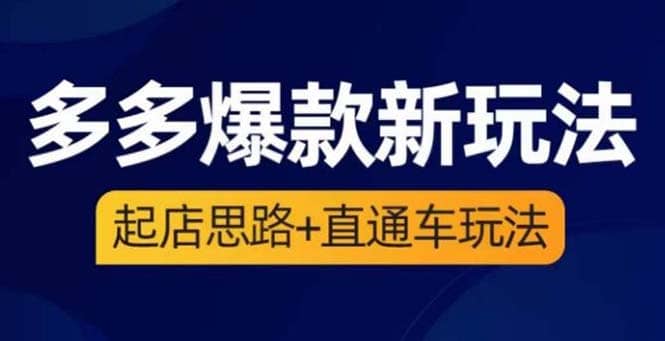 2023拼多多爆款·新玩法：起店思路+直通车玩法（3节精华课）-互创学社
