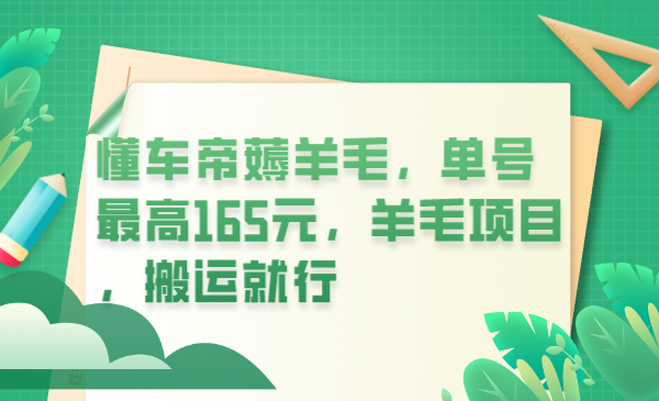 懂车帝薅羊毛，单号最高165元，羊毛项目，搬运就行-互创学社