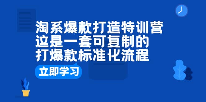 淘系爆款打造特训营：这是一套可复制的打爆款标准化流程-互创学社