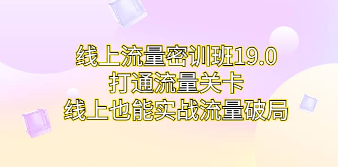 线上流量密训班19.0，打通流量关卡，线上也能实战流量破局-互创学社