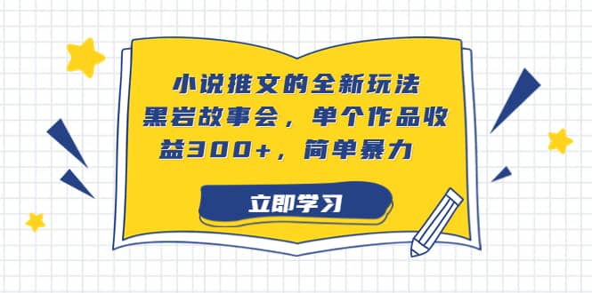小说推文的全新玩法，黑岩故事会，单个作品收益300+，简单暴力-互创学社