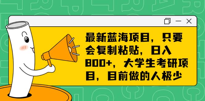 最新蓝海项目，只要会复制粘贴，日入800+，大学生考研项目，目前做的人极少-互创学社