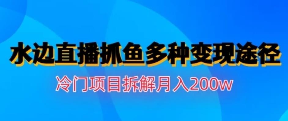 水边直播抓鱼，多种变现途径冷门项目，月入200w拆解【揭秘】-互创学社