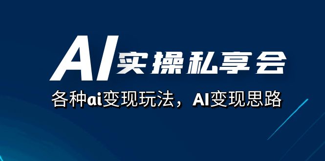 AI实操私享会，各种ai变现玩法，AI变现思路（67节课）-互创学社