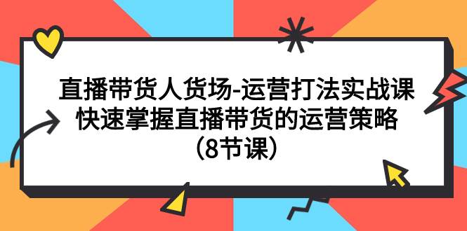 直播带货人货场-运营打法实战课：快速掌握直播带货的运营策略（8节课）-互创学社