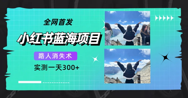 全网首发，小红书蓝海项目，路人消失术，实测一天300+（教程+工具）-互创学社