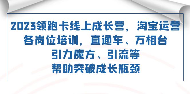 2023领跑·卡 线上成长营 淘宝运营各岗位培训 直通车 万相台 引力魔方 引流-互创学社