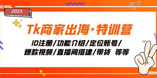 Tk商家出海·特训营：ID注册/功能介绍/定位账号/爆款视频/直播间搭建/带货-互创学社