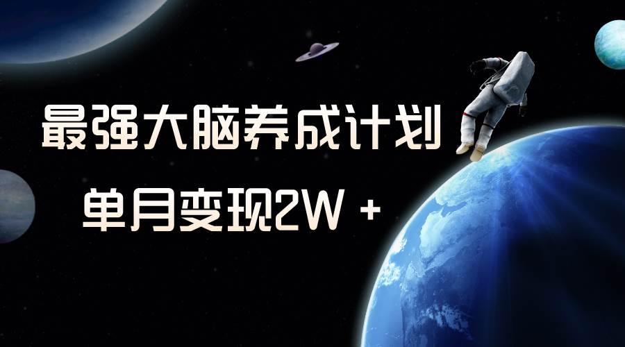 冷门虚拟项目，最强大脑养成计划，一个月变现2W＋-互创学社