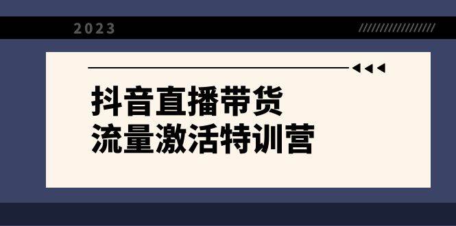 抖音直播带货-流量激活特训营，入行新手小白主播必学（21节课+资料）-互创学社