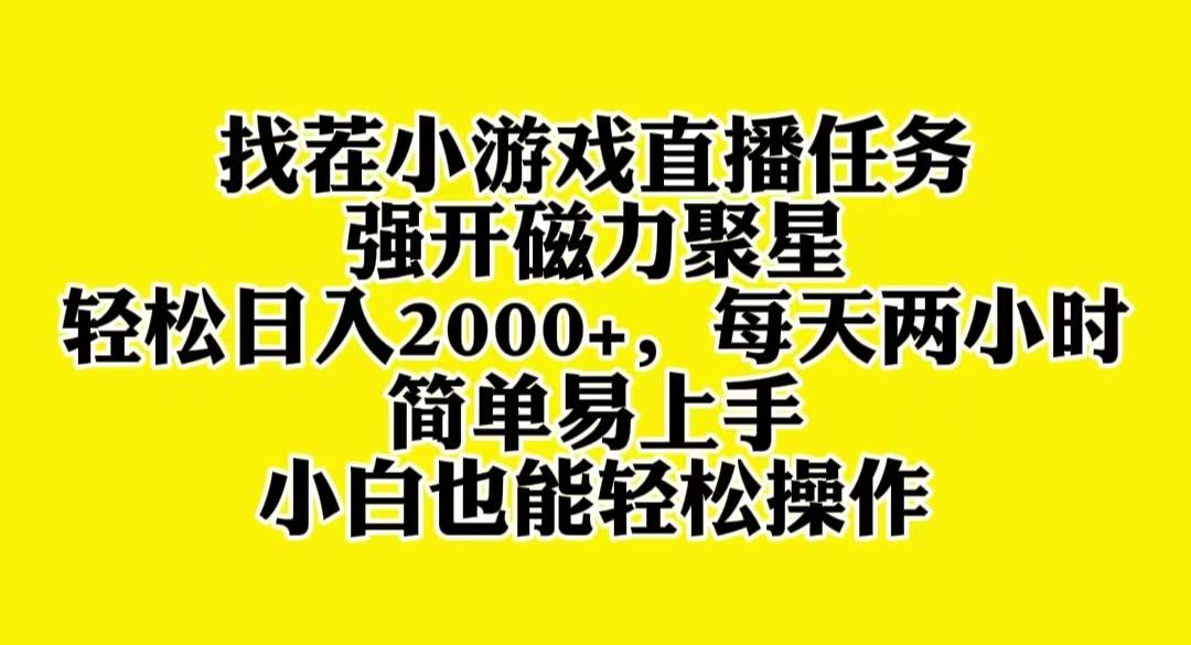 找茬小游戏直播，强开磁力聚星，轻松日入2000+，小白也能轻松上手-互创学社