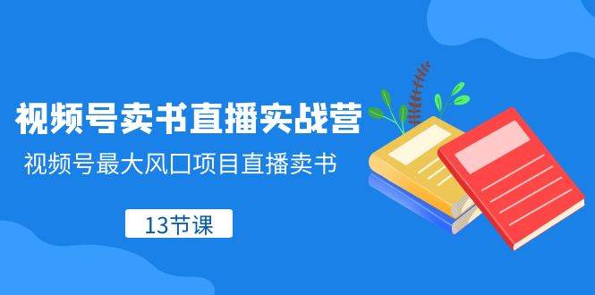 视频号-卖书直播实战营，视频号最大风囗项目直播卖书（13节课）-互创学社