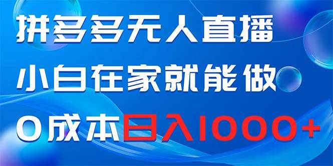 拼多多无人直播，小白在家就能做，0成本日入1000+-互创学社