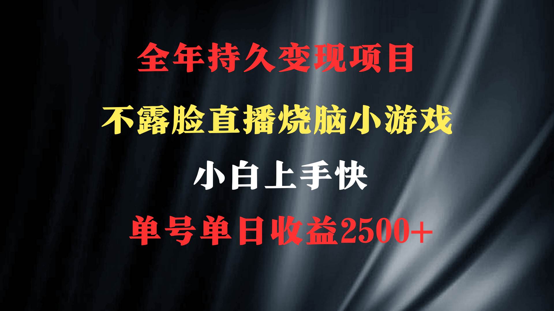 2024年 最优项目，烧脑小游戏不露脸直播  小白上手快 无门槛 一天收益2500+-互创学社