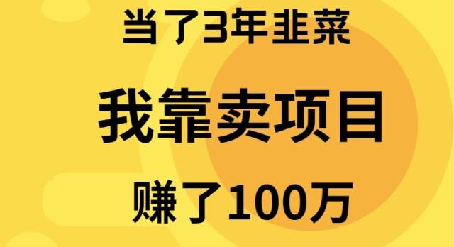 当了3年韭菜，我靠卖项目赚了100万-互创学社