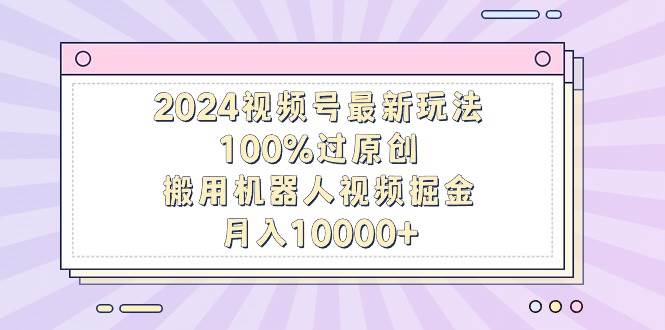 2024视频号最新玩法，100%过原创，搬用机器人视频掘金，月入10000+-互创学社