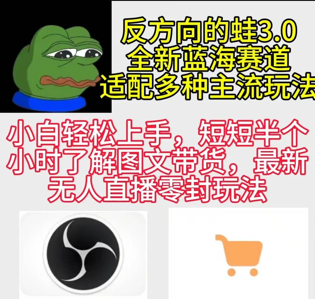 反方向的蛙3.0，图文最新玩法，变现多元化，新蓝海项目，小白轻松上手-互创学社
