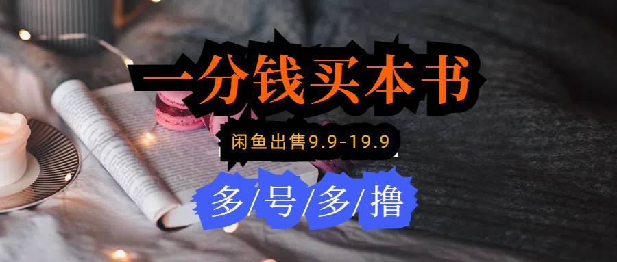 每天花1分钱买一本书，闲鱼出售9.9-19.9不等，多账号多撸 新手小白均可操作-互创学社