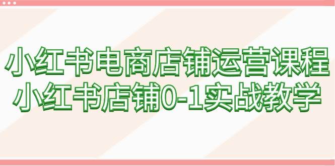 小红书电商店铺运营课程，小红书店铺0-1实战教学（60节课）-互创学社