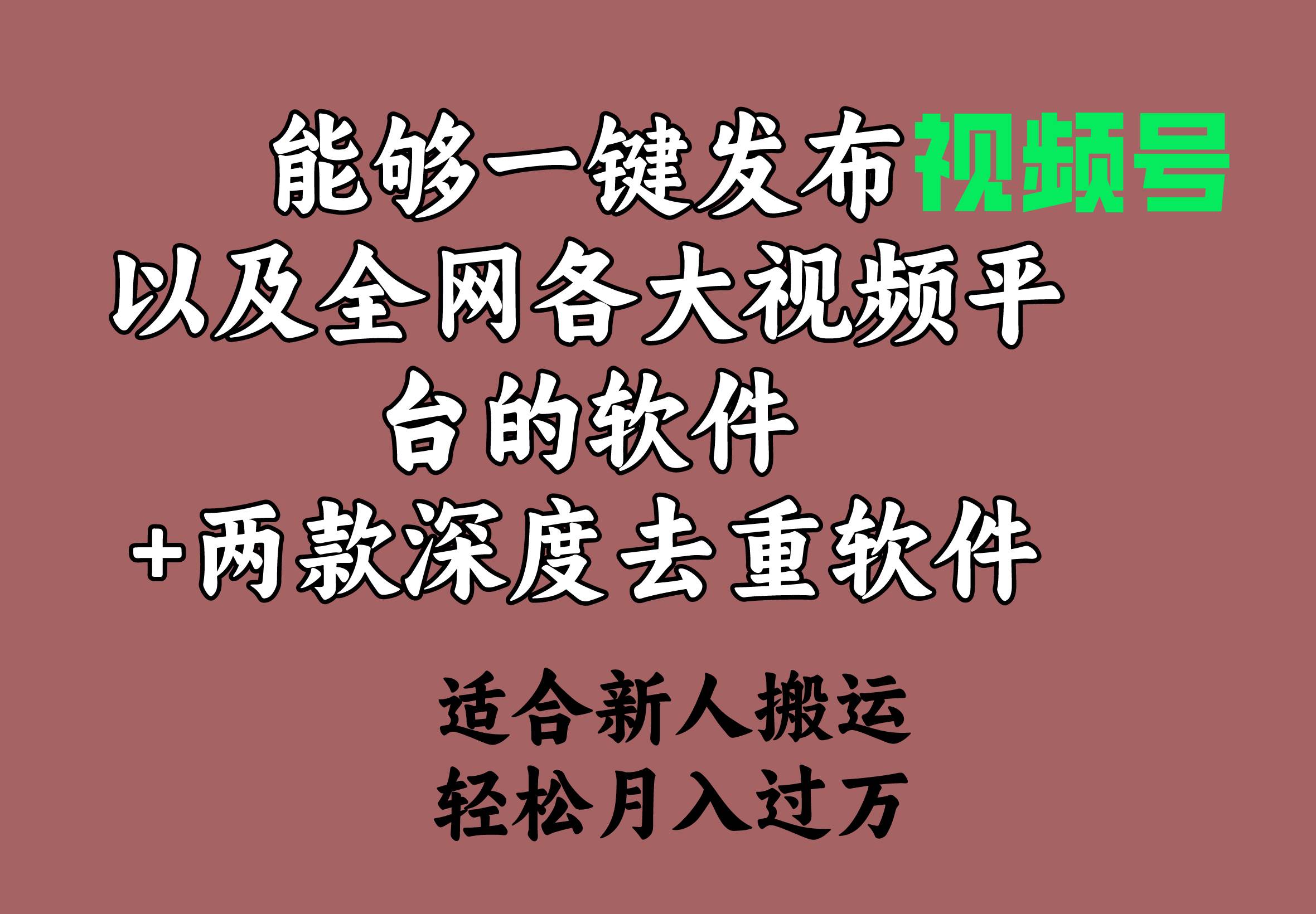 能够一键发布视频号以及全网各大视频平台的软件+两款深度去重软件 适合…-互创学社