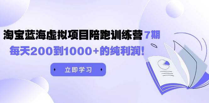 黄岛主《淘宝蓝海虚拟项目陪跑训练营7期》每天200到1000+的纯利润-互创学社