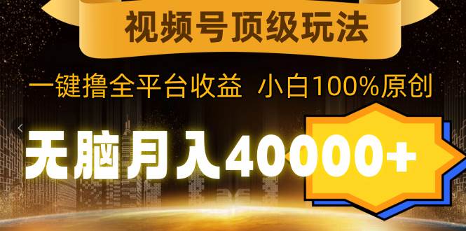 视频号顶级玩法，无脑月入40000+，一键撸全平台收益，纯小白也能100%原创-互创学社