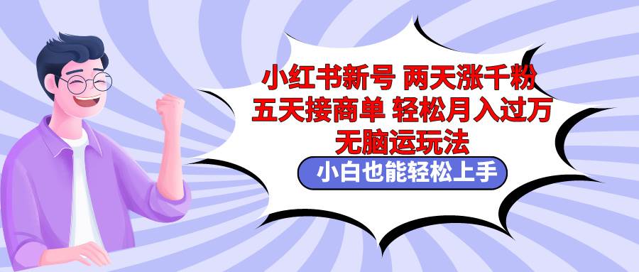 小红书新号两天涨千粉五天接商单轻松月入过万 无脑搬运玩法 小白也能轻…-互创学社